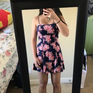 Blue and pink floral dress